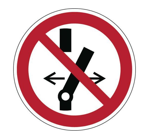 Panneau interdiction rond - Ne pas modifier la position de l'interrupteur - Rigide