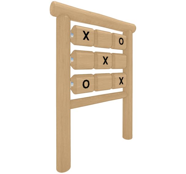 Panneau ludique Tic-Tac-Toe robinier scellement direct