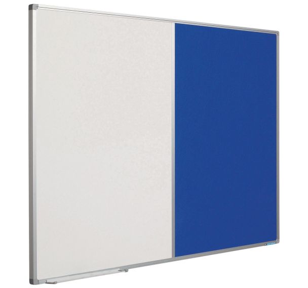 Panneau mixte - mail et textile - Hxl : 90x120 cms - Blanc/Bleu