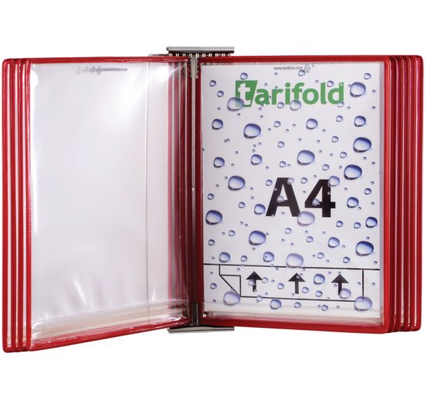 Panneau mural inox A4 - 10 poches Drypocket - Rouge