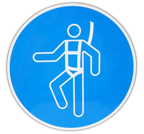 Panneau obligation -Harnais de sécurité -Adhésif - Manutan Expert