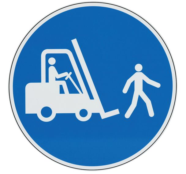 Panneau obligation - Chariots au pas - Aluminium - 350 mm