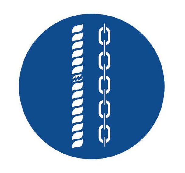 Panneau obligation - Contrôler câbles et chaînes - Aluminium