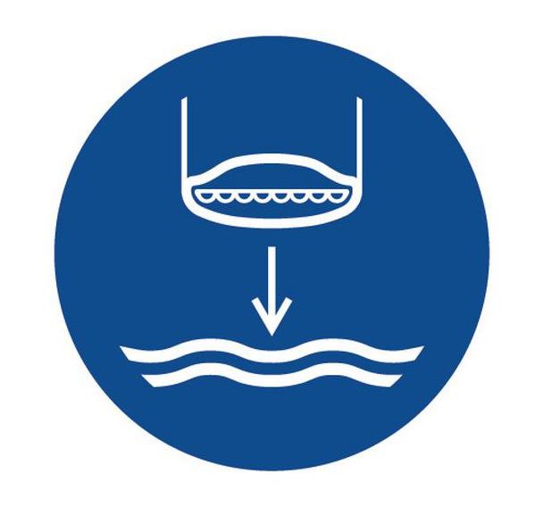 Panneau obligation - Mettre canot de sauvetage à l'eau - Aluminium