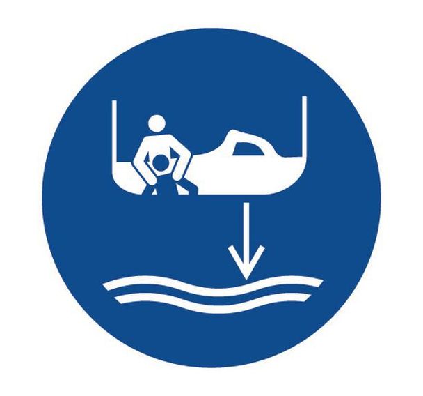 Panneau obligation - Mettre embarcation sauvetage à l'eau - Aluminium