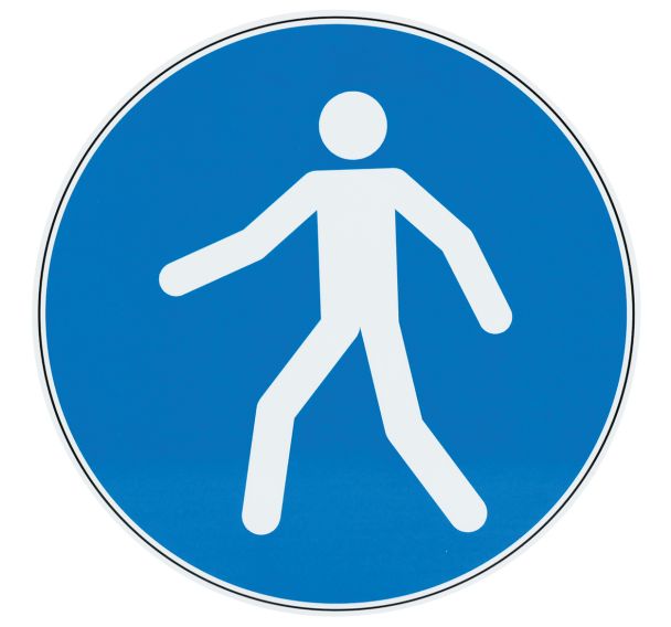 Panneau obligation - Passage piétons obligatoire - Aluminium