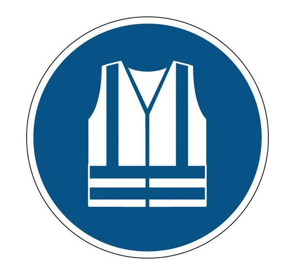 Panneau obligation - Port gilet sécurité haute visibilité - Rigide