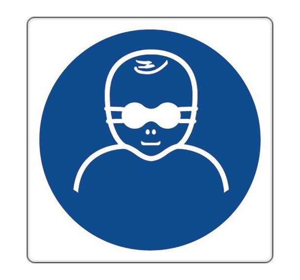 Panneau obligation - Port lunettes à verres opaques enfants - Aluminium