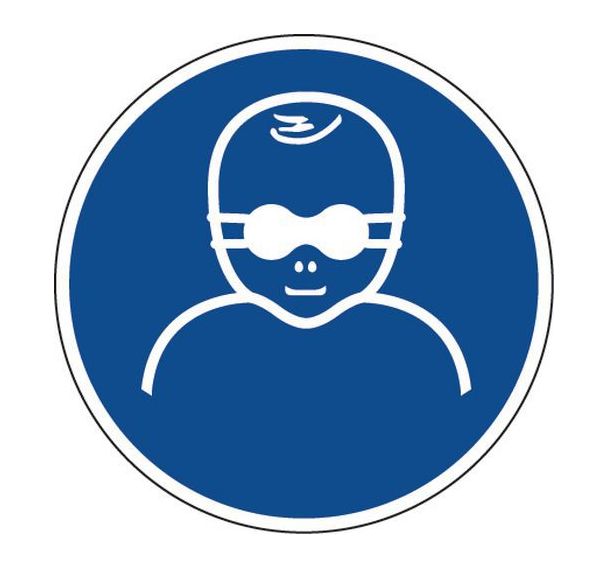 Panneau obligation - Port lunettes verres opaques enfant - Aluminium