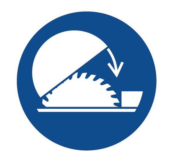 Panneau obligation - Protection réglable scie sur table - Aluminium