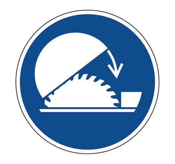 Panneau obligation - Protection réglable scie table - Aluminium