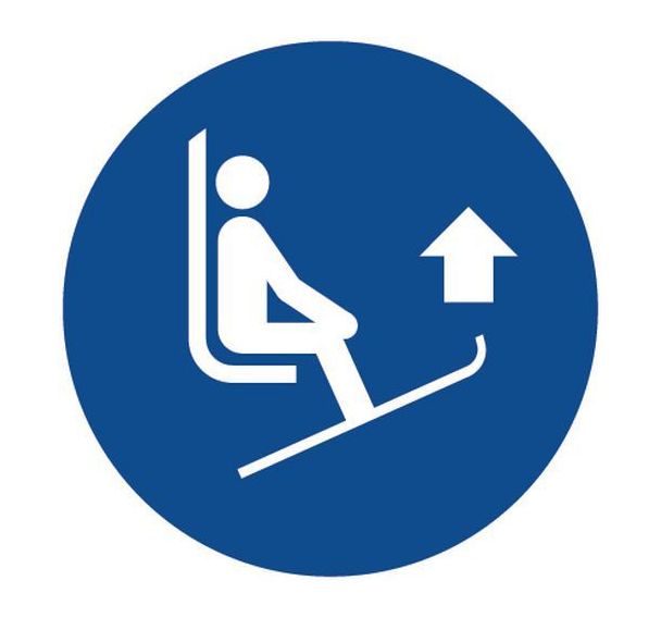 Panneau obligation - Soulever pointes de skis - Aluminium