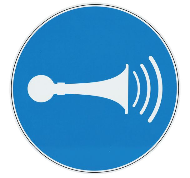 Panneau obligation - Utiliser le klaxon - Aluminium - 350 mm