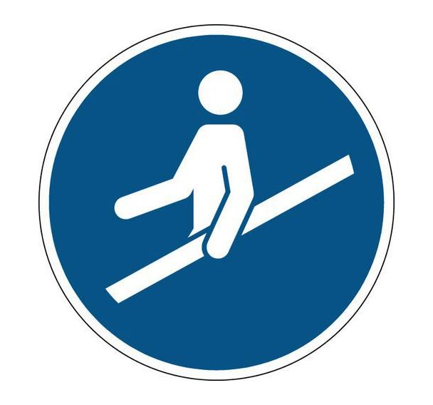 Panneau obligation rond - Utiliser la main courante - Rigide