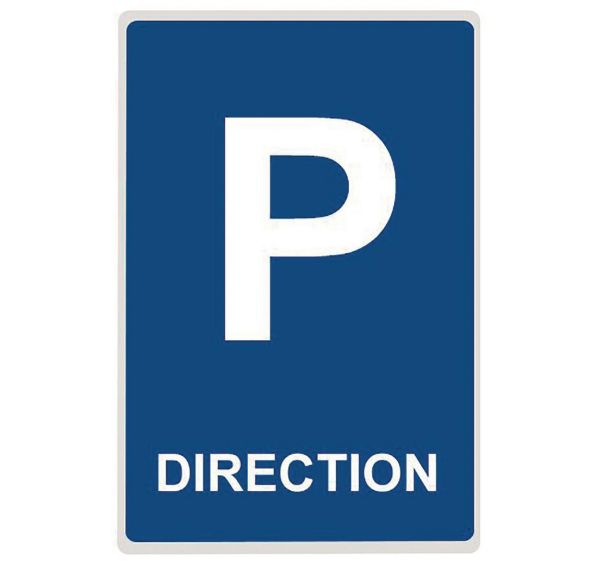 Panneau parking direction en aluminium plat