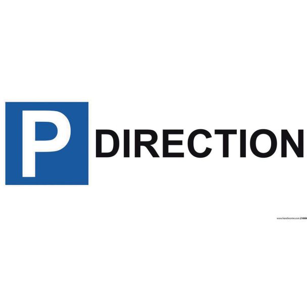 Panneau parking en aluminium - P direction