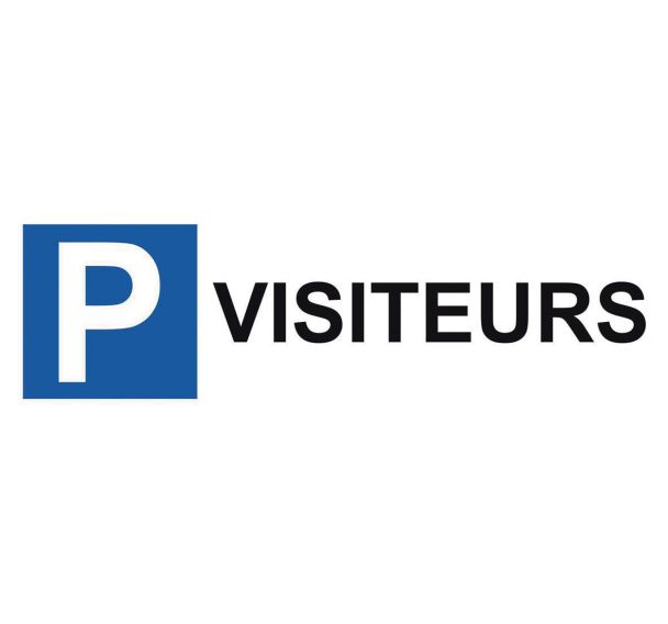 Panneau parking en aluminium - P visiteurs