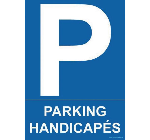 Panneau parking handicapés PVC 300 x 420 mm