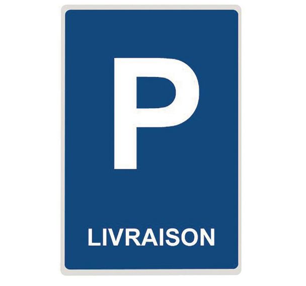 Panneau parking livraison en aluminium plat