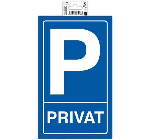 Panneau parking privé - 15x25 cm - Exacompta