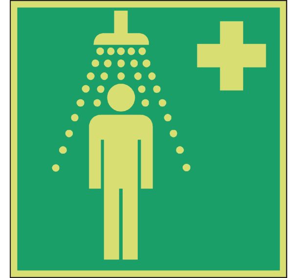Panneau photoluminescent - ''Douche de sécurité''- Rigide