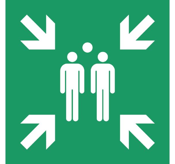 Panneau photoluminescent - ''Point de rassemblement'' - Rigide