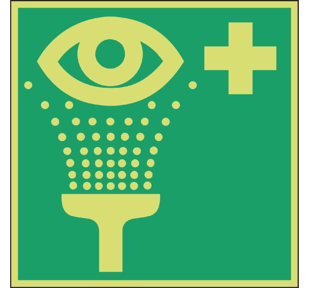 Panneau photoluminescent - ''Rinçage des yeux'' - Rigide