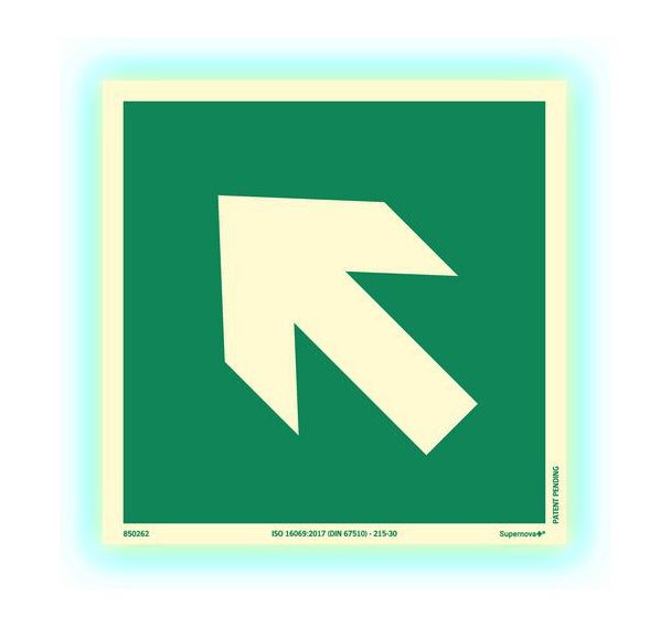 Panneau photoluminescent - Route flèche diagonale - Supernova+®