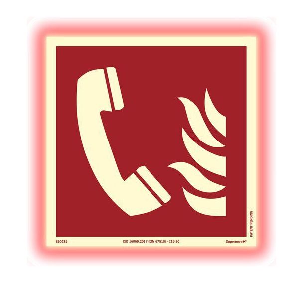 Panneau photoluminescent - Tel urgence incendie - Supernova+