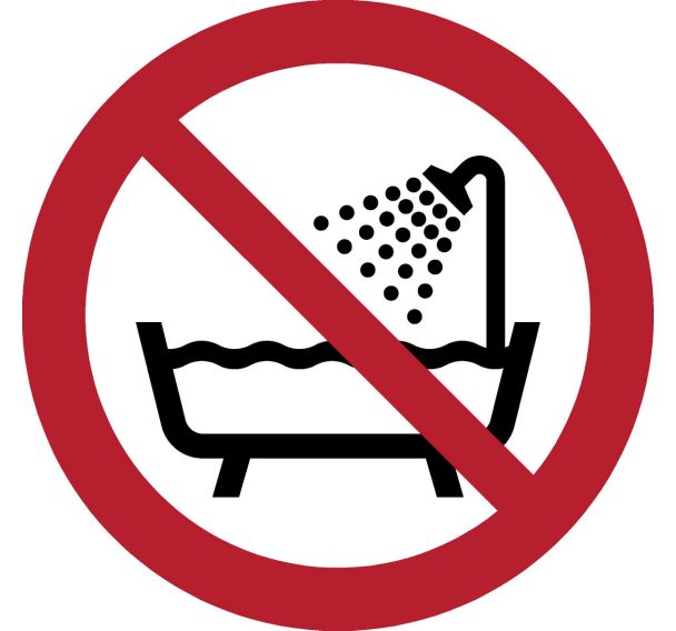 Panneau.Interdiction d'utiliser:baignoire,douche,reservoir d'eau - Djois Made By Tarifold