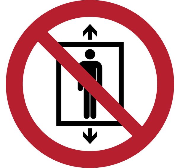 Panneau. Interdiction pour les personnes d'utiliser l'ascenseur - Djois Made By Tarifold