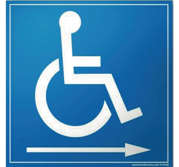Panneau picto handicapé flèche droite