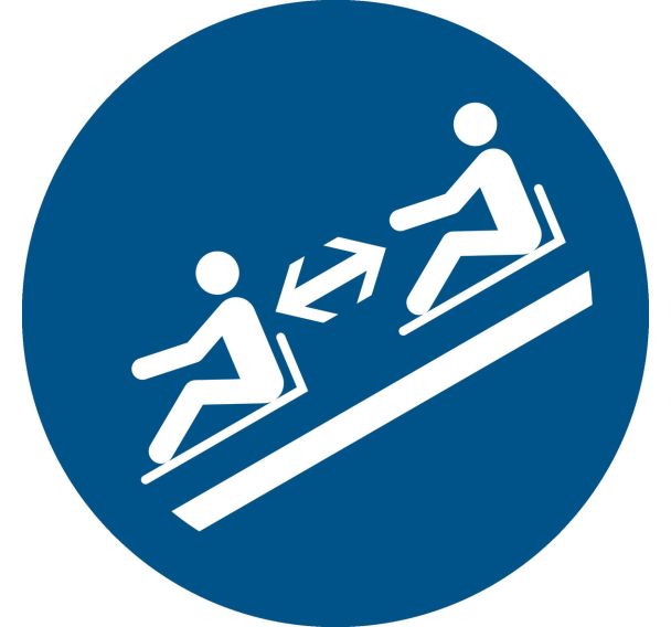 Panneau garder ses distances avec la luge - Djois Made By Tarifold