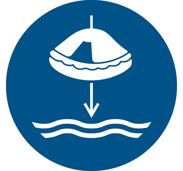 Panneau lancer le radeau de sauvetage dans l'odre indique - Djois Made By Tarifold