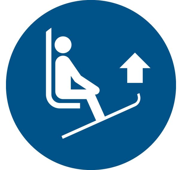 Panneau picto lever les pointes des skis - Djois Made By Tarifold