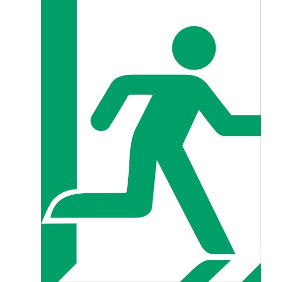 Panneau pictogramme sortie de secours droite - Djois Made By Tarifold