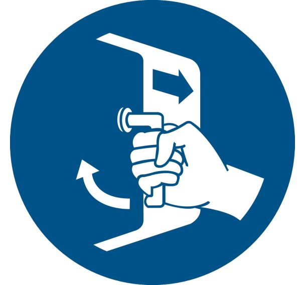 Panneau pictogramme verrouiller la trappe - Djois Made By Tarifold