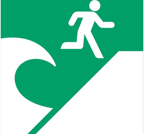 Panneau pictogramme zone d'evacuation Tsunami - Djois Made By Tarifold