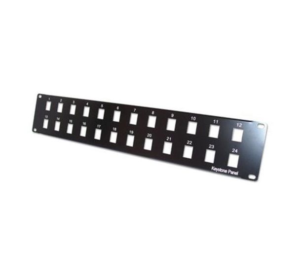 Panneau pour montage embases RJ45 nu - 24 ports