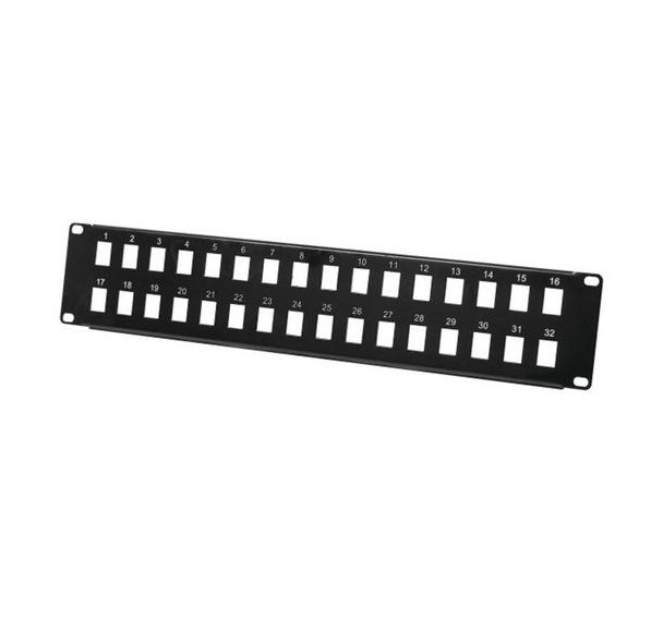 Panneau pour montage embases RJ45 nu - 32 ports