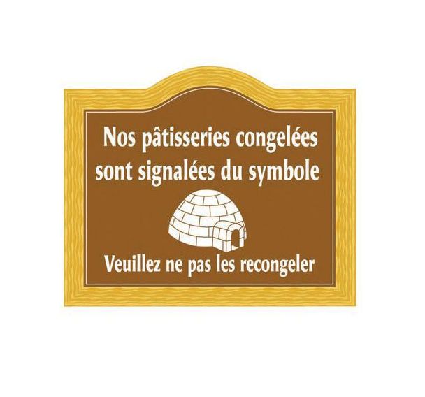 Panneau produits congelésPVC lavable
