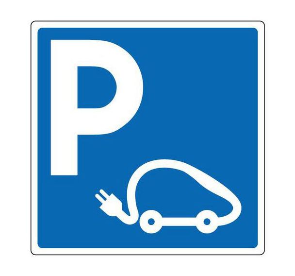 Panneau recharge voiture électrique bleu - Adhésif - Manutan Expert