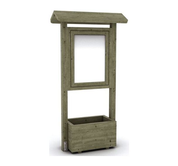 Panneau resto 2 vitrines 100x40x190 cm - pin