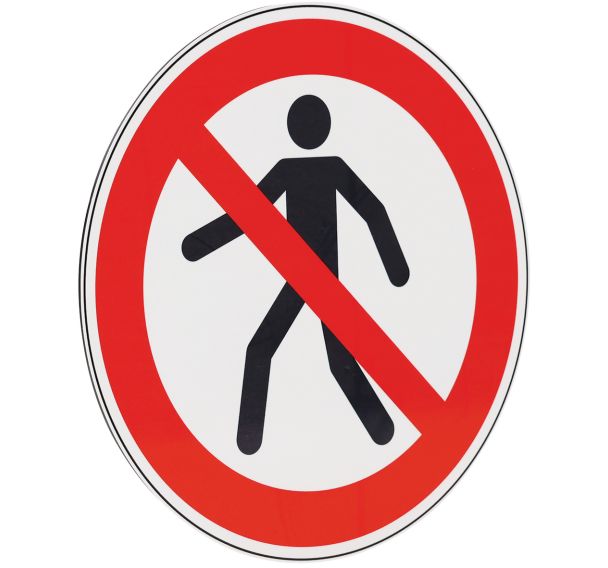 Panneau rond Interdit aux piétons aluminium - Manutan expert