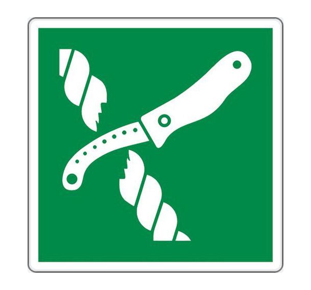 Panneau secours - Couteau radeau sauvetage - Aluminium