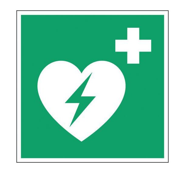 Panneau secours - Défibrillateur automatisé externe - Rigide, Largeur : 200 mm