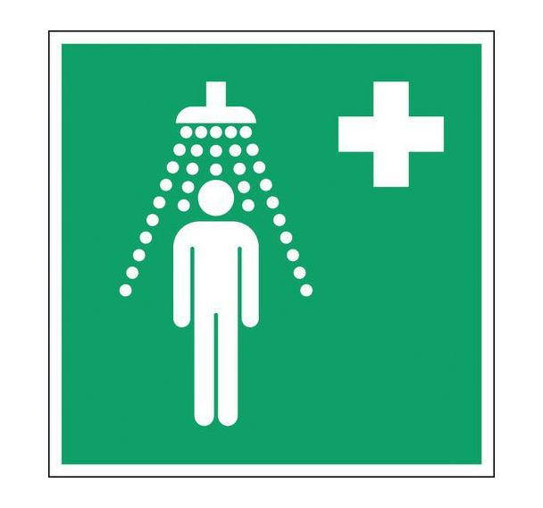 Panneau secours - Douche de sécurité - Rigide, Largeur : 250 mm