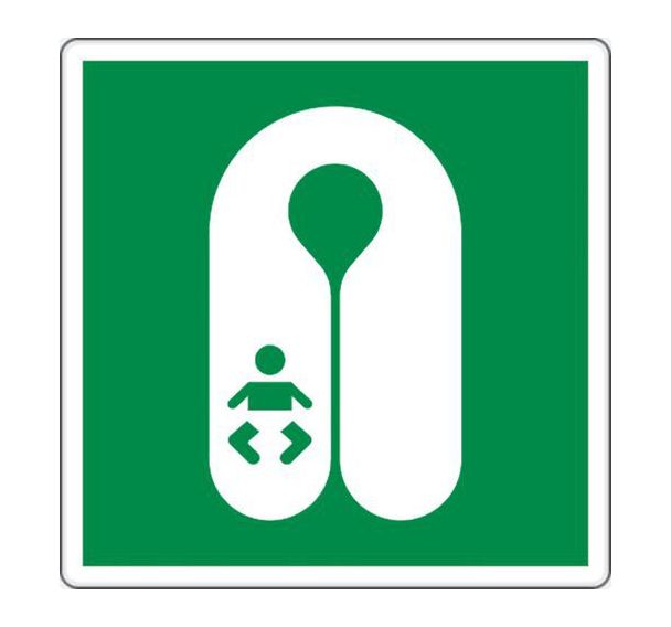 Panneau secours - Gilet sauvetage bébés - Aluminium