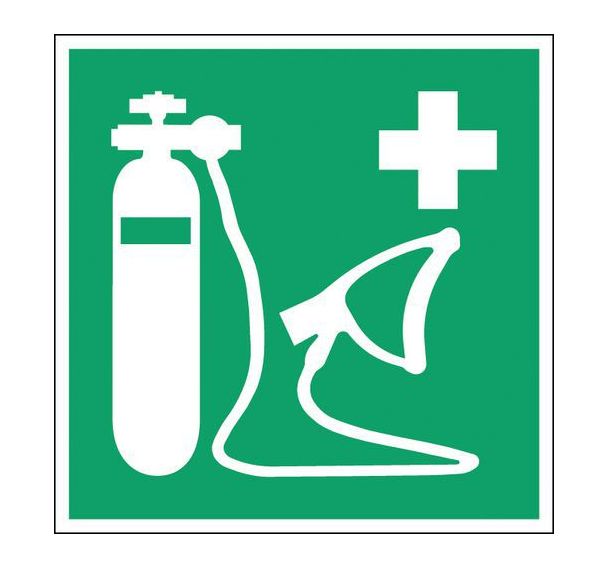 Panneau secours - Kit oxygène médical - Rigide, Largeur : 100 mm