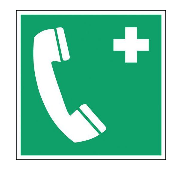 Panneau secours - Téléphone urgence - Rigide, Largeur : 315 mm